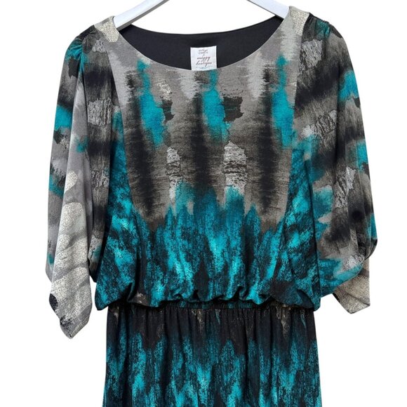 Suzi Chin For Maggie Boutique Stretch Dress Size 8 Dolman 3/4 Sleeve - Picture 2 of 7